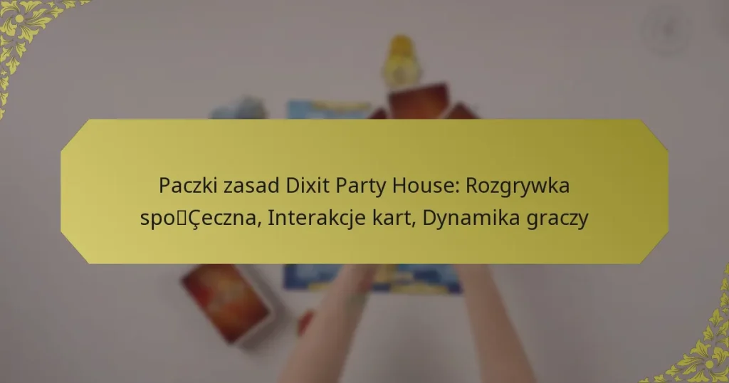 Paczki zasad Dixit Party House: Rozgrywka społeczna, Interakcje kart, Dynamika graczy