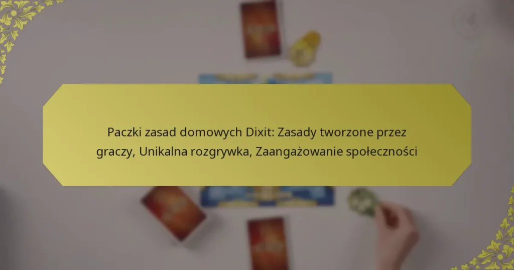 Paczki zasad domowych Dixit: Zasady tworzone przez graczy, Unikalna rozgrywka, Zaangażowanie społeczności