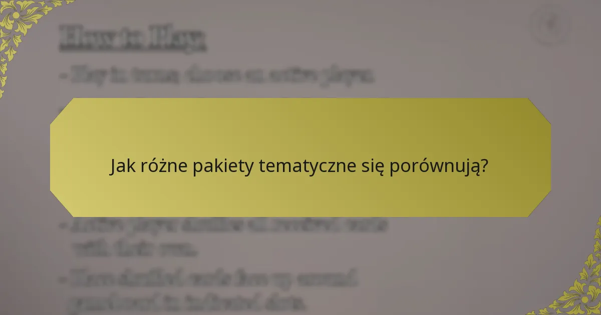 Jak różne pakiety tematyczne się porównują?